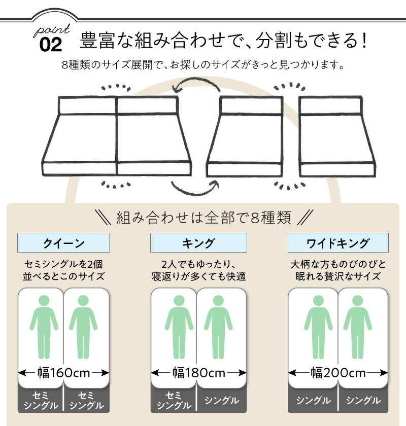 棚・コンセント付き連結ベッド/ラトゥース2 Lautus2 スタンダードボンネルコイルマットレス付き オークホワイト ブラック_画像5