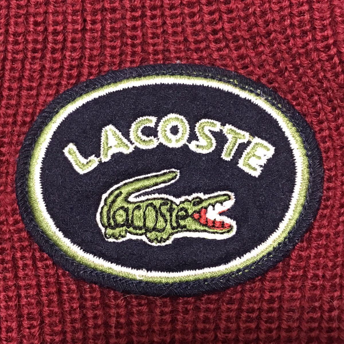 【ビンテージ】CHEMISE LACOSTE シュミーズラコステ ウールニットセーター 女性用 レディース サイズ2 M レッド ワッペン_画像6