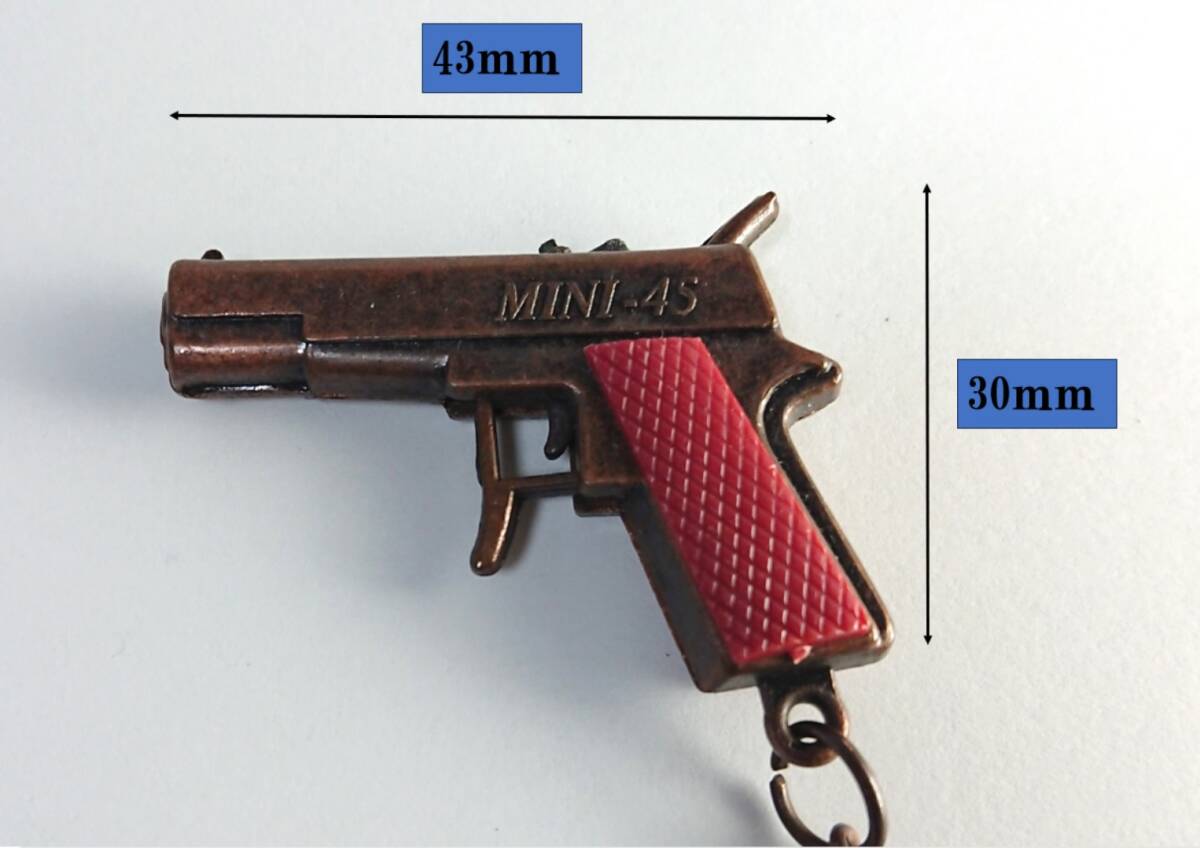 金属製 シルバー MINI-45 ピストルキーホルダー　キャップ式火薬仕様　キーホルダー NO、15 玩具 20年以上前に購入 ワンオーナー品 _画像5