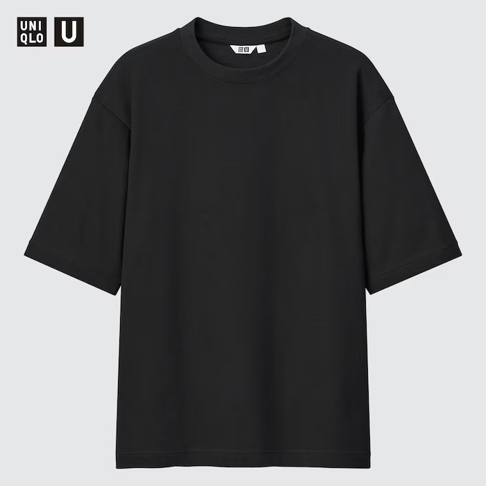 国内正規品新品タグ付★UNIQLO U 2022 SS エアリズムコットンオーバーサイズTシャツ 5分袖 09 BLACK ブラック XXL サイズ Tシャツ ルメール_画像2