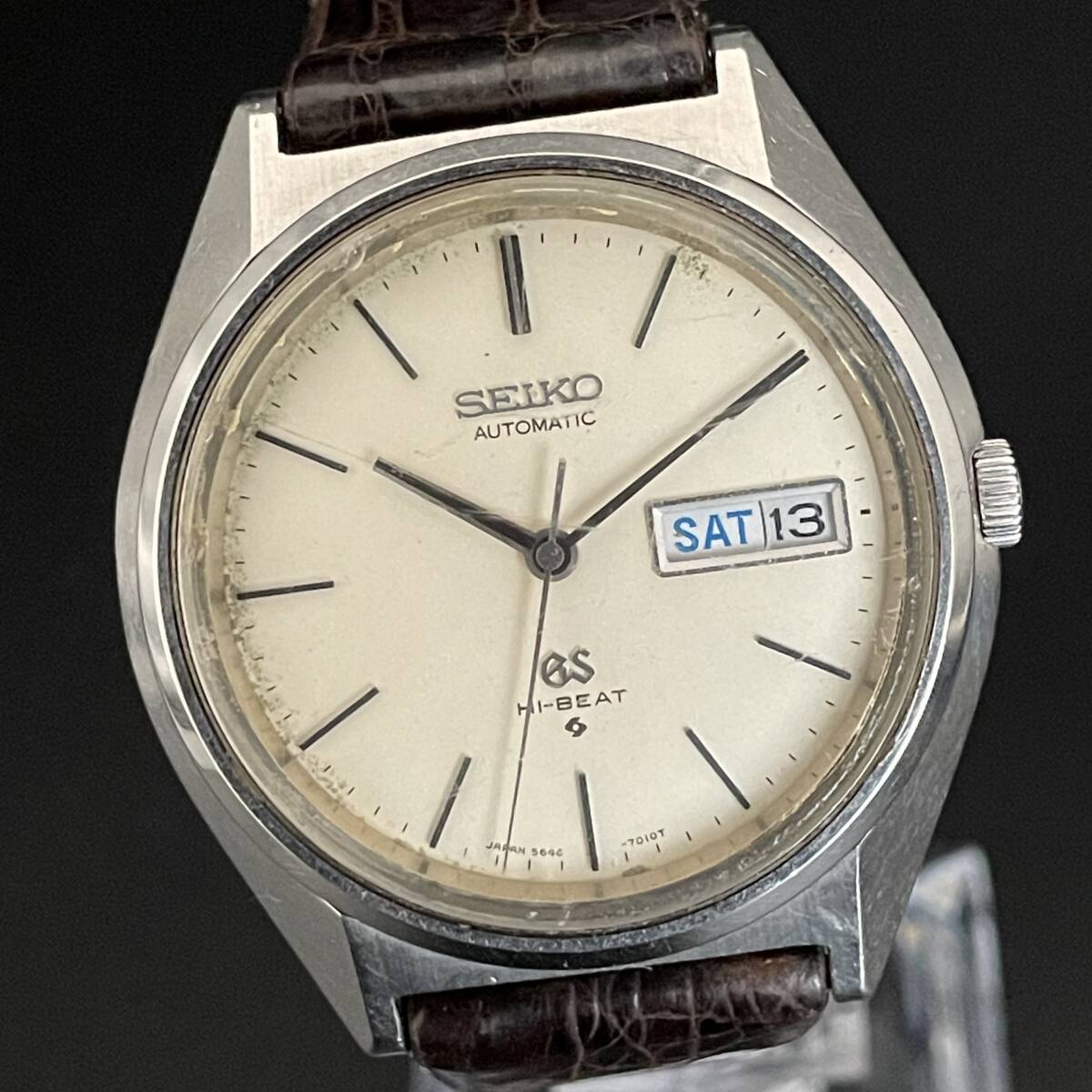 ☆名品☆グランドセイコー/Grand Seiko/5646-7010/デイデイト/自動巻/34㎜/メンズ腕時計/ハイビート/シルバー/動作良好/紳士