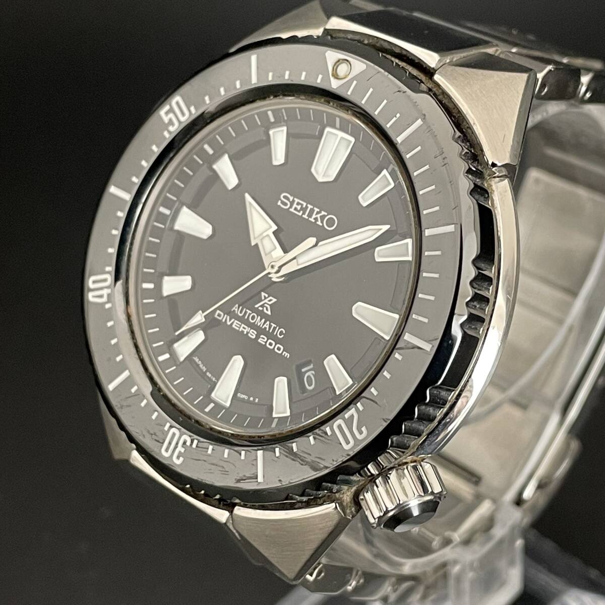 【豪華】セイコー/SEIKO/ダイバー/6R15-03G0/プロスペックス/43㎜/自動巻/メンズ腕時計/スキューバ/ブラック/黒/動作良好/純正_画像3