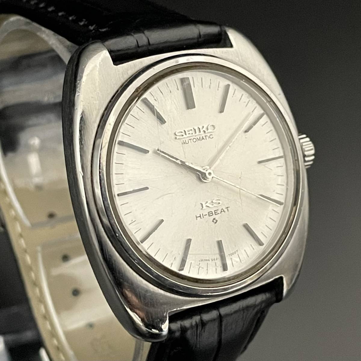 ☆超貴重☆キングセイコー/King Seiko/5621-7000/自動巻/34㎜/メンズ腕時計/ハイビート/紳士/シルバー/動作良好/純正/シンプル_画像3