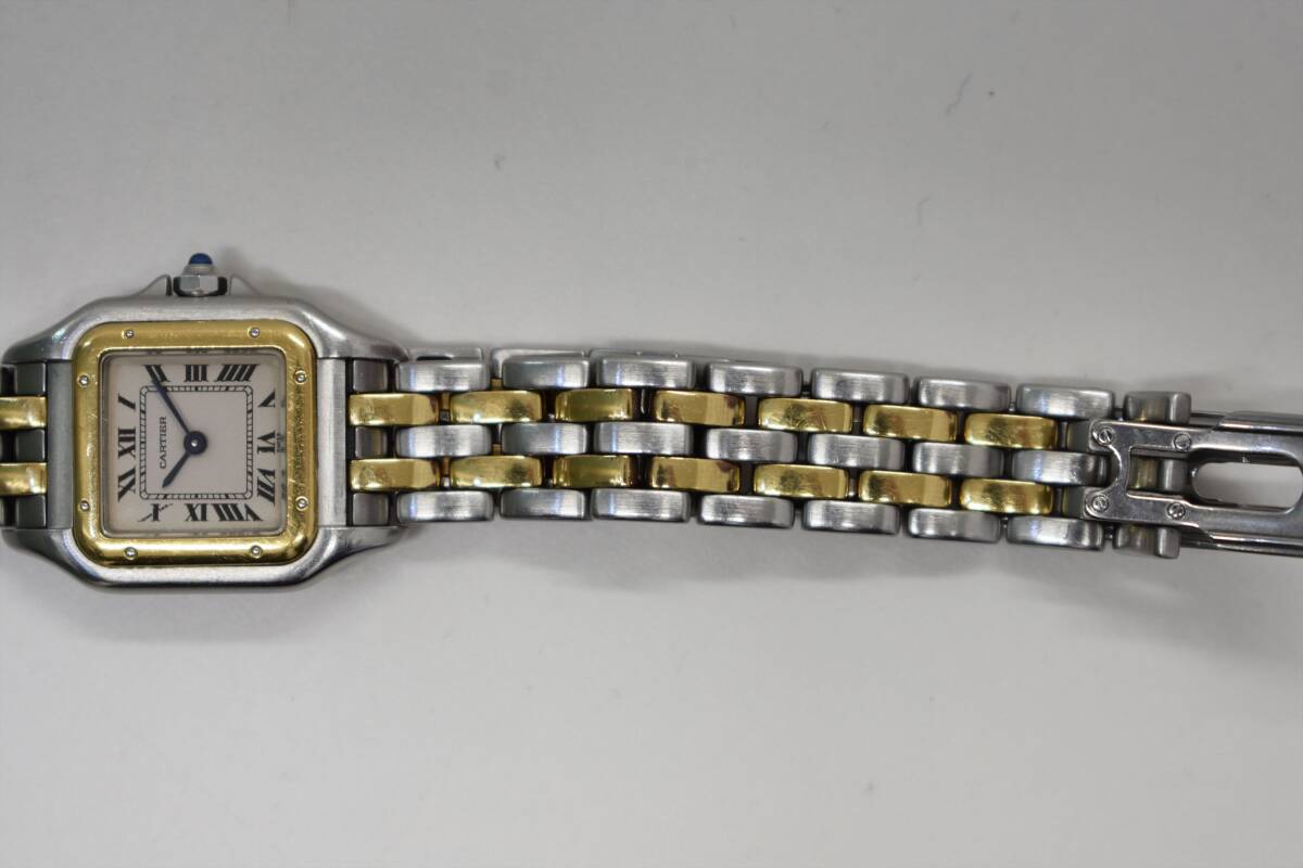 ジャンク 正規品 本物 カルティエ パンテール コンビ SM Cartier レディース 腕時計 アイボリー 1円スタートの画像8