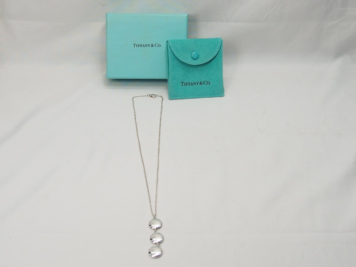 人気 ブランド チェック 488 TIFFANY&Co. サークル 3連 シルバーネックレス ティファニー シルバー