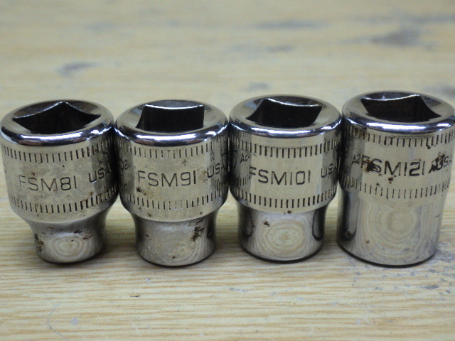 中古 Snap-on スナップオン シャローソケット 8個セット FSM81 FSM91 FSM101 FSM121 FSM131 FSM141 FSM171 FSM191 送料無料 新でん_画像7