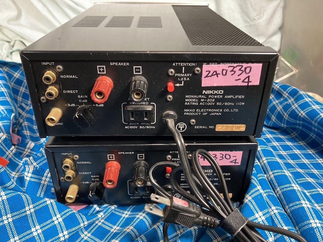 NIKKO ニッコー M-202 モノラルパワーアンプ ペア. 完動品 220508−2【3ヶ月保証】の画像5