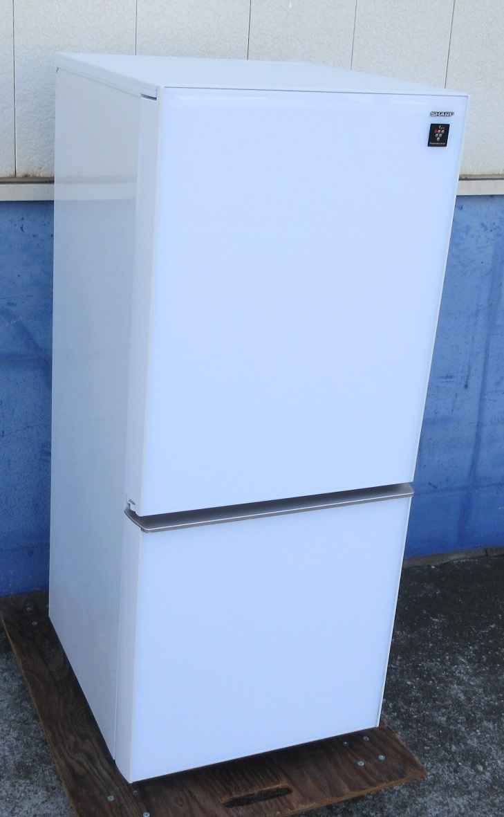 プラズマクラスター搭載タイプ！　SHARP（シャープ）　137Ｌ２ドア冷蔵庫　SJ-GD14D-W　クリアホワイト　2018年製造