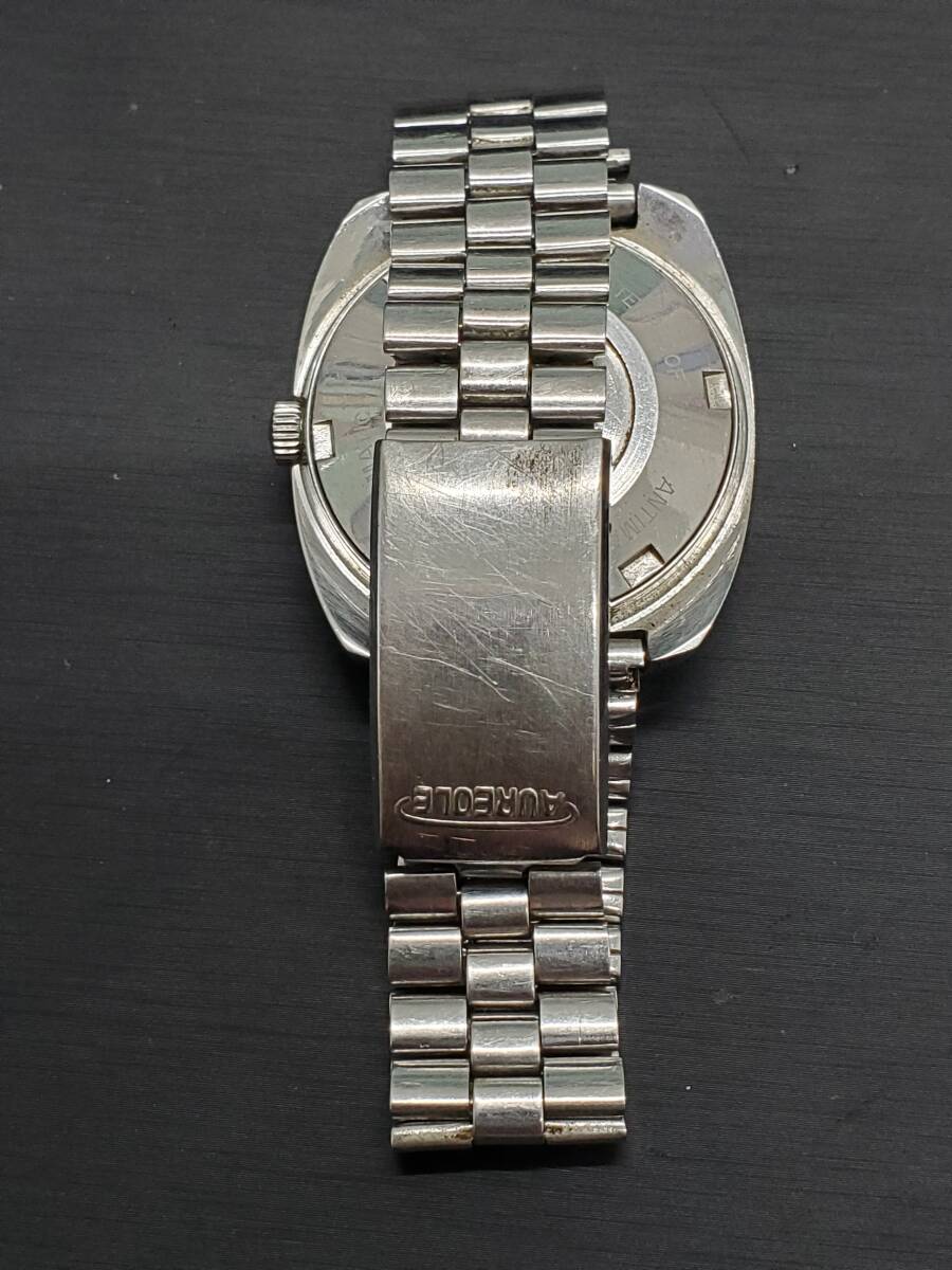#6021 メンズ腕時計 AUREOLE オレオール 3952 AT 自動巻 トノー型 25石 デイデイト 3針 メンズ ジャンク 稼働品 中古の画像2