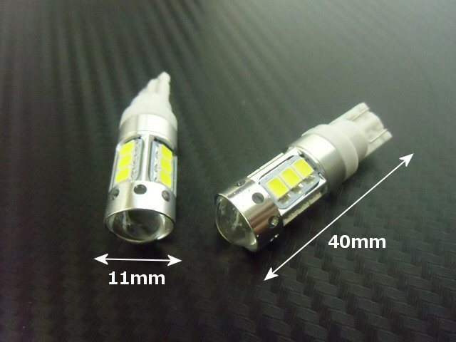 12V 24V 3000K プロジェクターレンズ 2835チップ T10 ウェッジ LED バルブ ゴールデンイエロー 黄 2個 レモン バルブ スモール トラック G_画像3