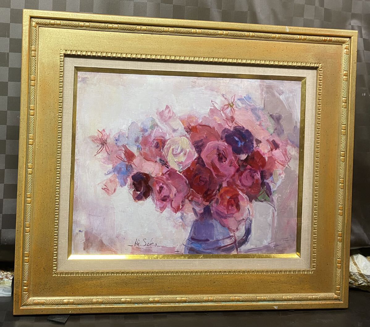 Yahoo!オークション - 真作 油彩画 油絵 瀬古愛 【薔薇】 F6号 Yahoo!オークション - 真作 油彩画 油絵 瀬古愛 【薔薇】 F6号