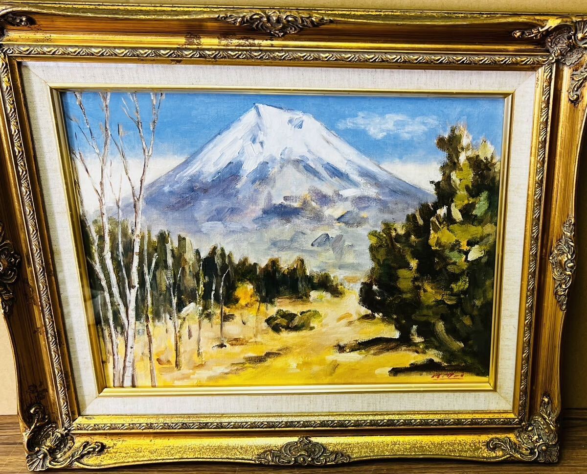 Yahoo!オークション - 真作 油彩画 油絵 土井勝也 【街春の富士 Yahoo!オークション - 真作 油彩画 油絵 土井勝也 【街春の富士