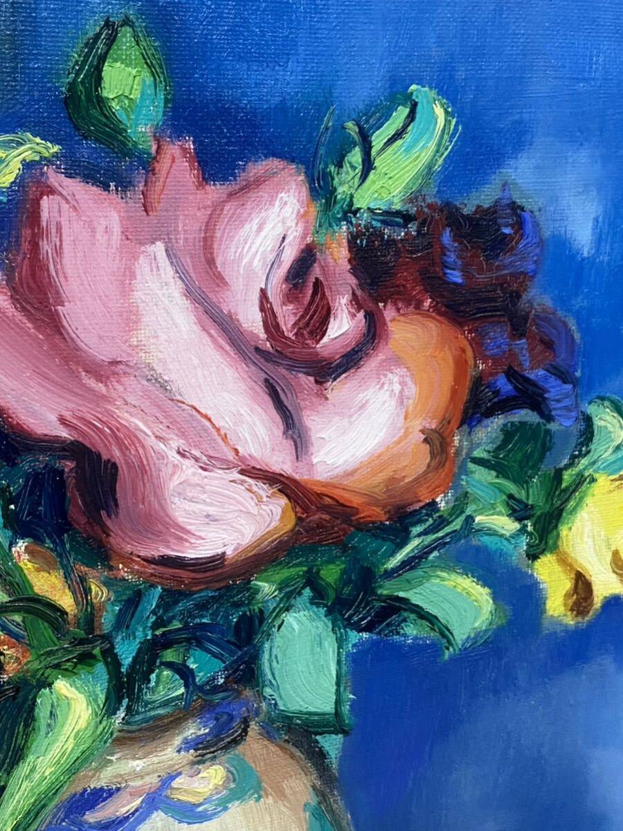 油彩画【薔薇】作者不明 Yahoo!オークション - 真作 油彩画 油絵 作者不明 薔薇 バラ