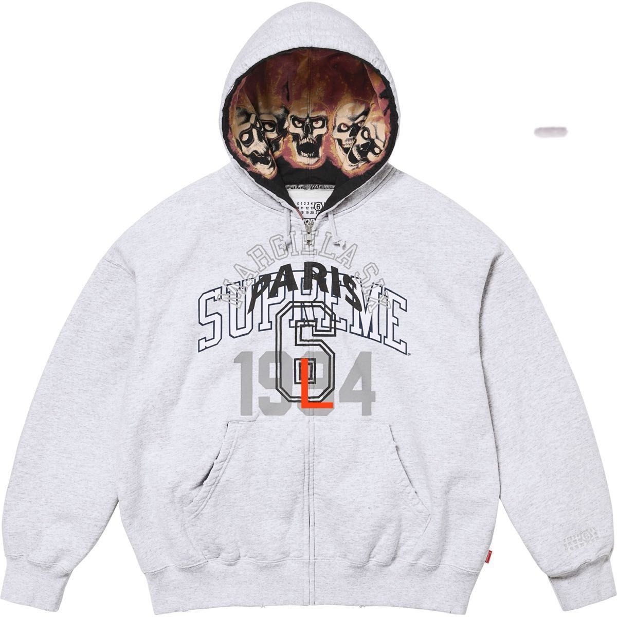 Supreme x MM6 Maison Margiela Zip Up Hooded Sweatshirt "Ash Grey"