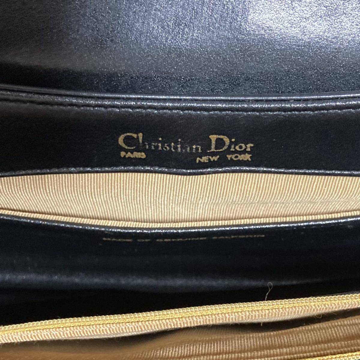 Christian Dior クリスチャンディオール ディオールヴィンテージ レザー ショルダーバッグ バッグ ブラック ブランド _画像8