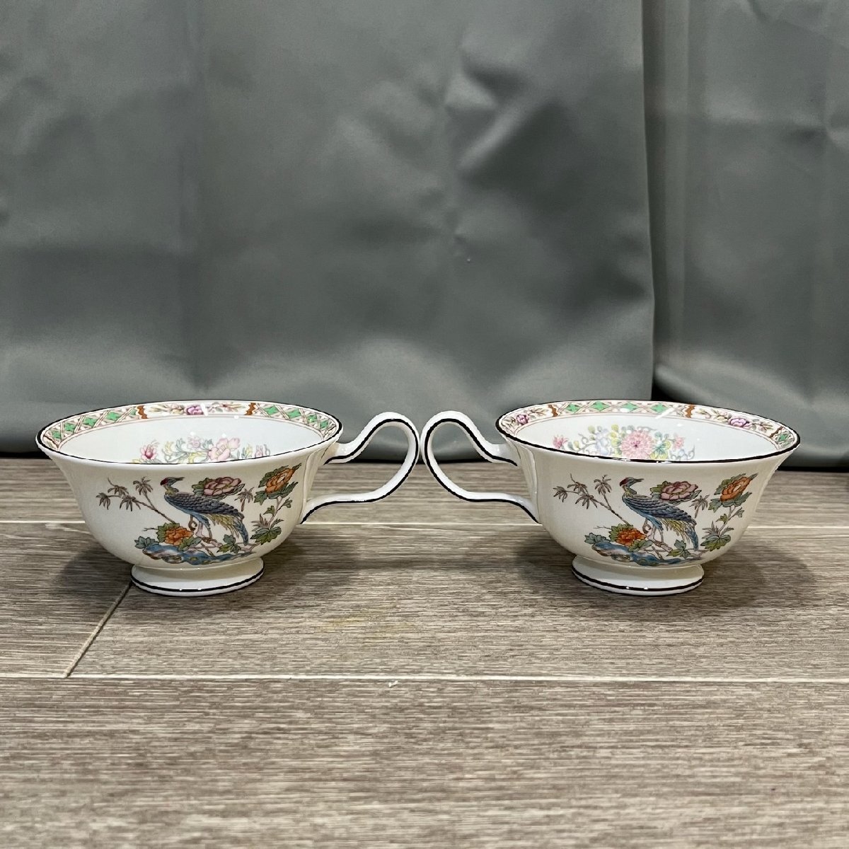 8730 WEDGWOOD ウェッジウッド KUTANI CRANE カップ&ソーサー 3客セット クタニクレーン_画像3