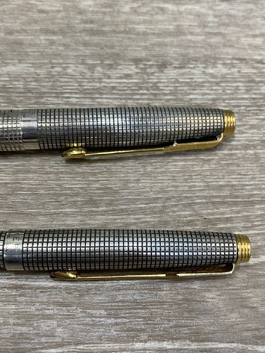 8926 PARKER STERLING CAP&BARREL USA14K 万年筆 ボールペンセット パーカー スターリング_画像9