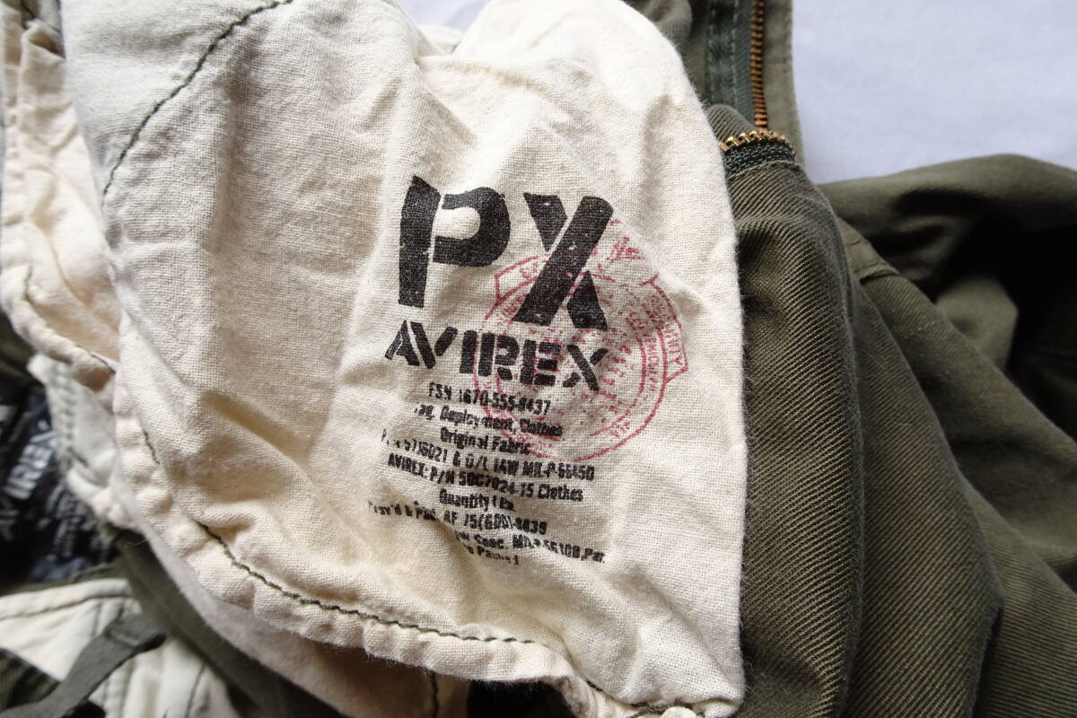 PX AVIREX/アヴィレックス/ミリタリーカーゴパンツ/ウエストサイドテープベルト/フラップポケット/緑系カーキ/Sサイズ(3/27R)_画像4