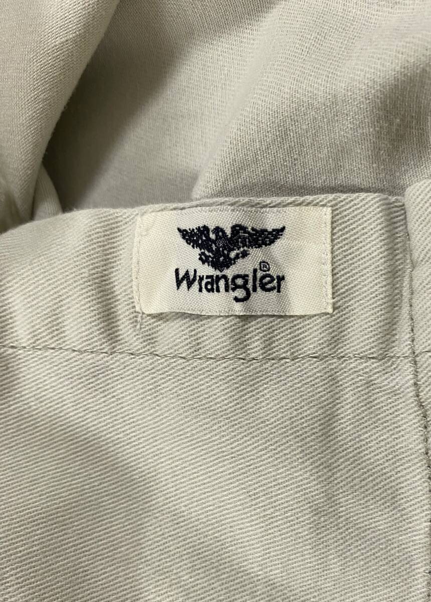 R-154 本場アメカジ輸入古着シャツ Wrangler ライトチノ　チノ地 長袖ワークシャツ　S (US-FIT) _画像7