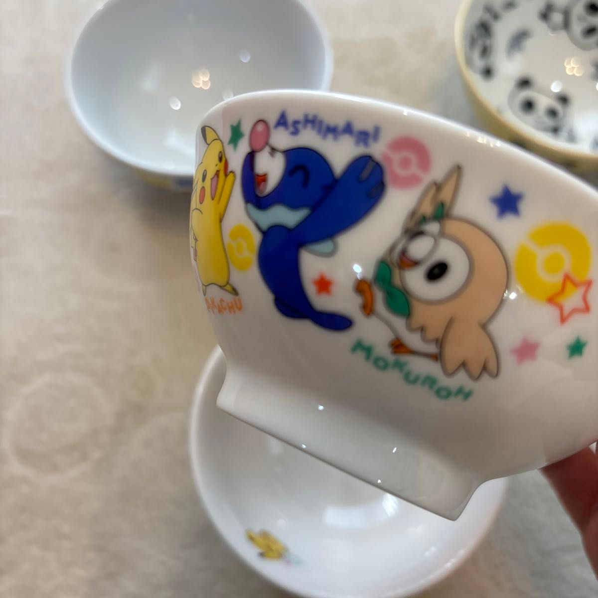 子ども用　キャラクター　茶碗　5点セット　ポケモン　パンダ　ミッキー　ミニー 食器