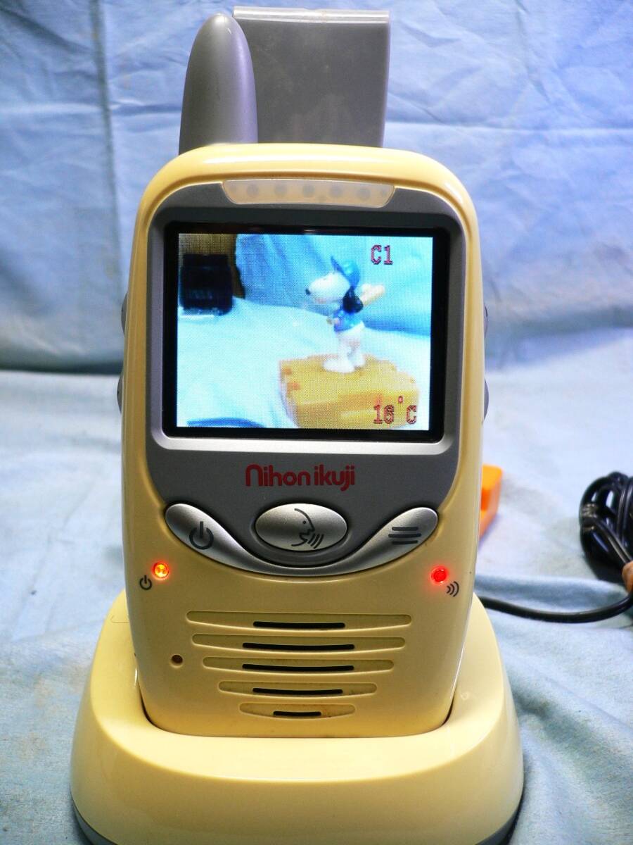 【中古/動作品】日本育児 デジタルカラー スマートビデオモニター ２ＷＡＹ 温度センサー ナイトライト 子守歌の画像3