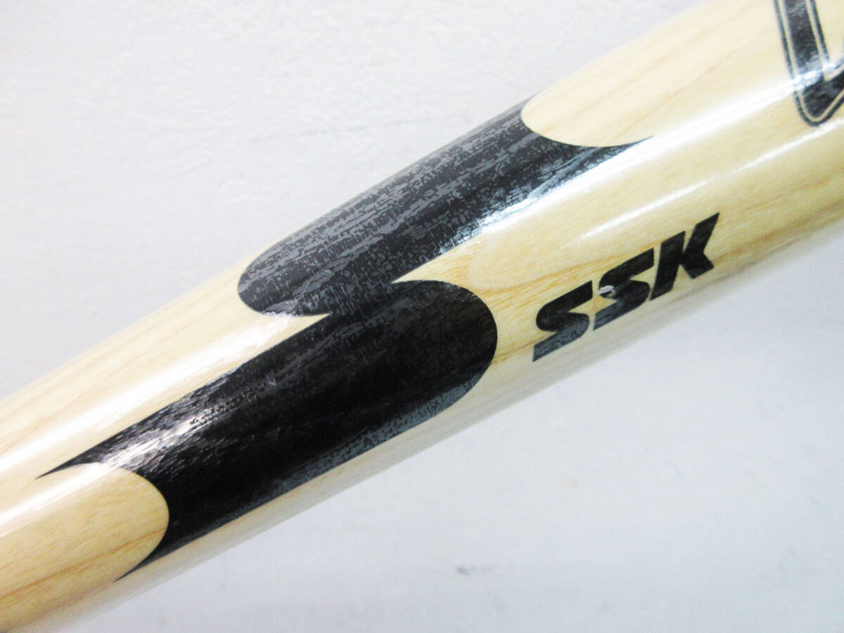 F9573【木製バット】SSK PRO D-01W-10 K.FUKUDOME 福留孝介 85cm 780g★ホワイトアッシュ シラキ★軟式 野球 道具★未使用★の画像5