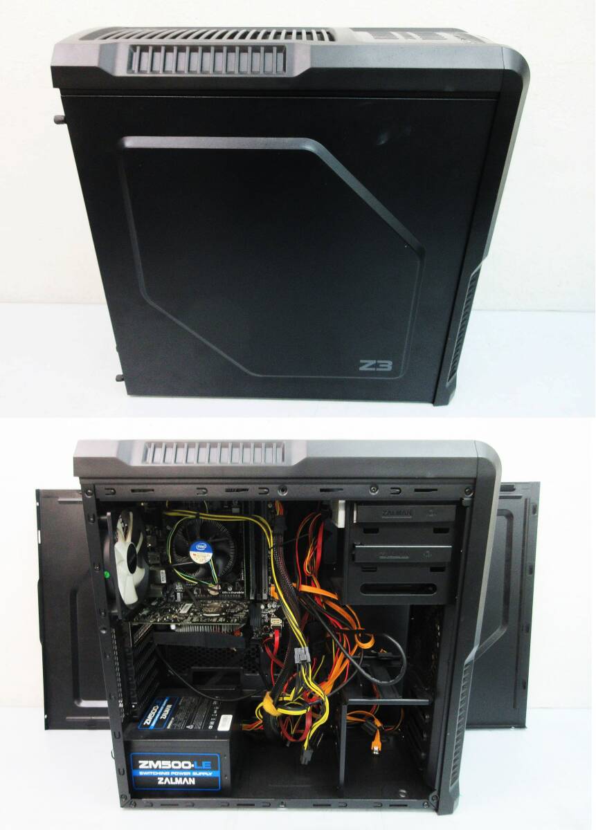 F9601【パソコン ケース】Zalman Z3★メモリー 4GB×2枚/電源ユニット ZM500-LE/ブルーレイドライブ HBS112 etc 付属パーツ有り★現状品★の画像1