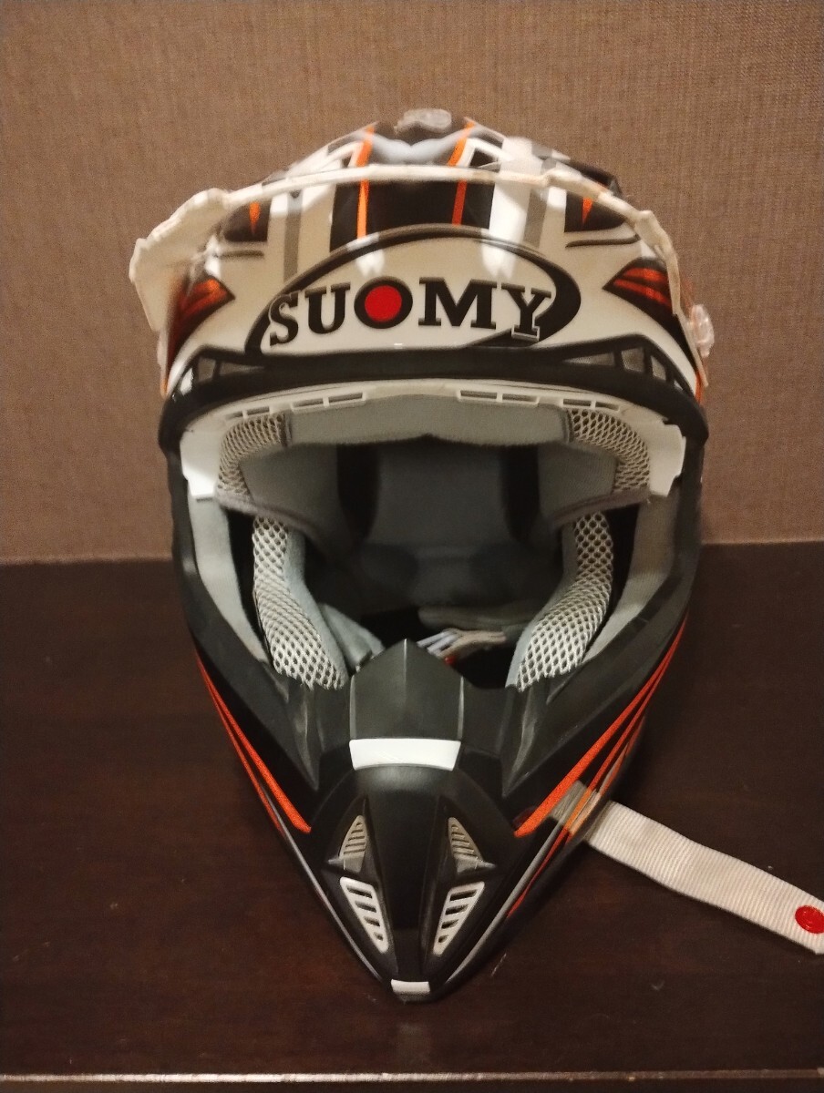 オフロードヘルメット　SUOMY RUMBLE Sサイズ　オレンジ白ブラック　まだまだ使用可能　オフロード ヘルメット Arai SHOEI　_画像2