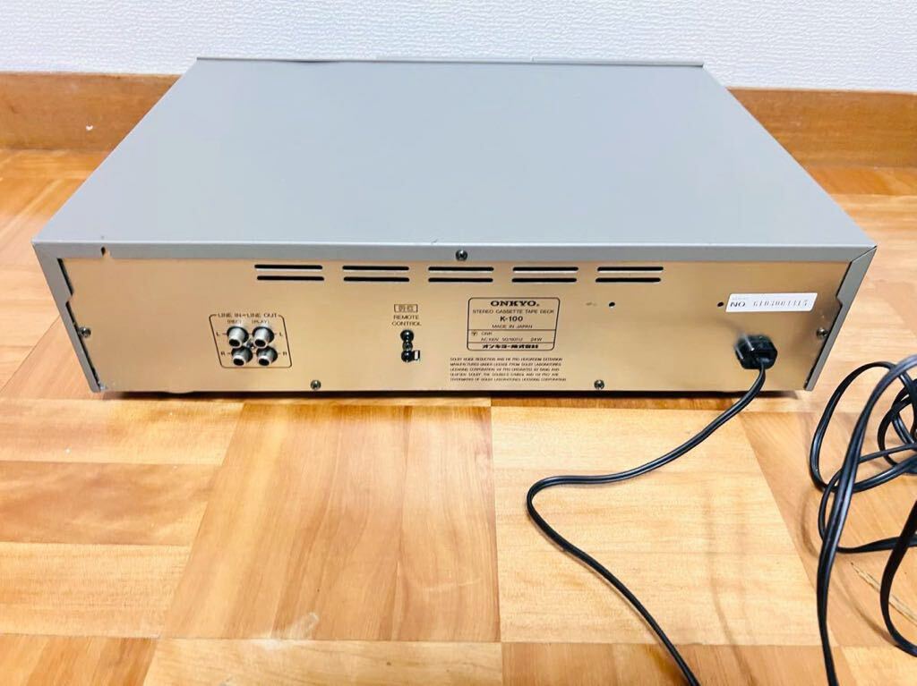 ♪ ONKYO オンキヨー オートリバース ダブルカセットデッキ STEREO CASSETTE DECK K-100 中古動作品_画像4