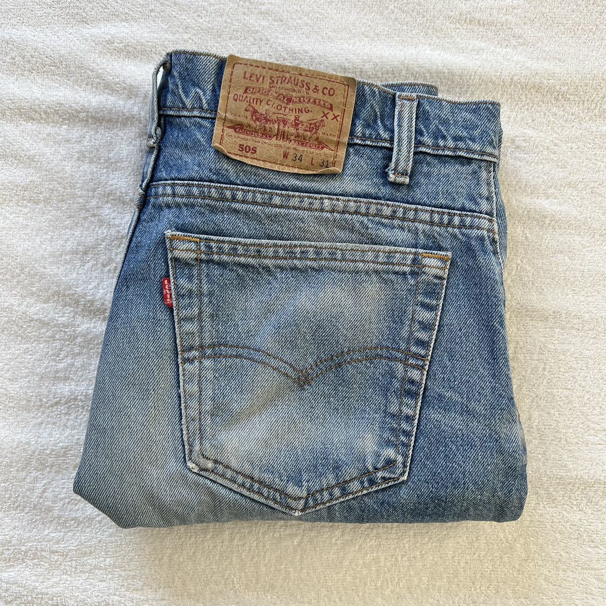 Levi's 505 USA製 W34 リーバイス ダメージ デニム ジーンズ 90's 90年代 アメリカ製 米国製 501 大きいサイズ レングス 31