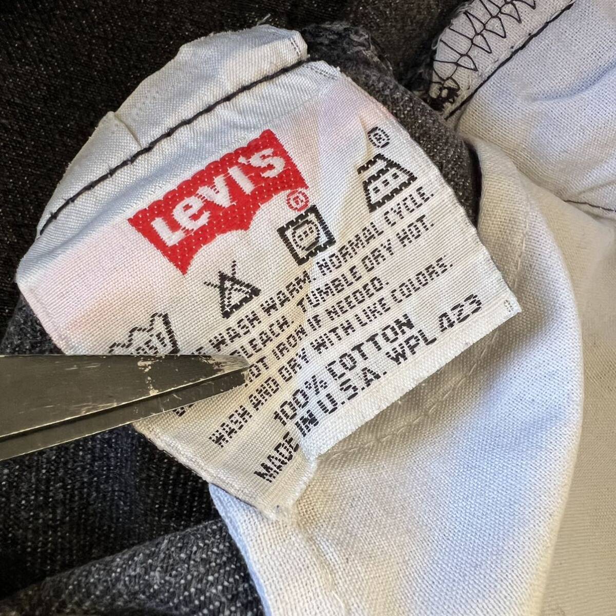 Levi's 501 USA製 W30 L30 リーバイス ブラック デニム ダメージ ジーンズ 90's グレー 米国製 アメリカ製 ヴィンテージ 黒 90年代