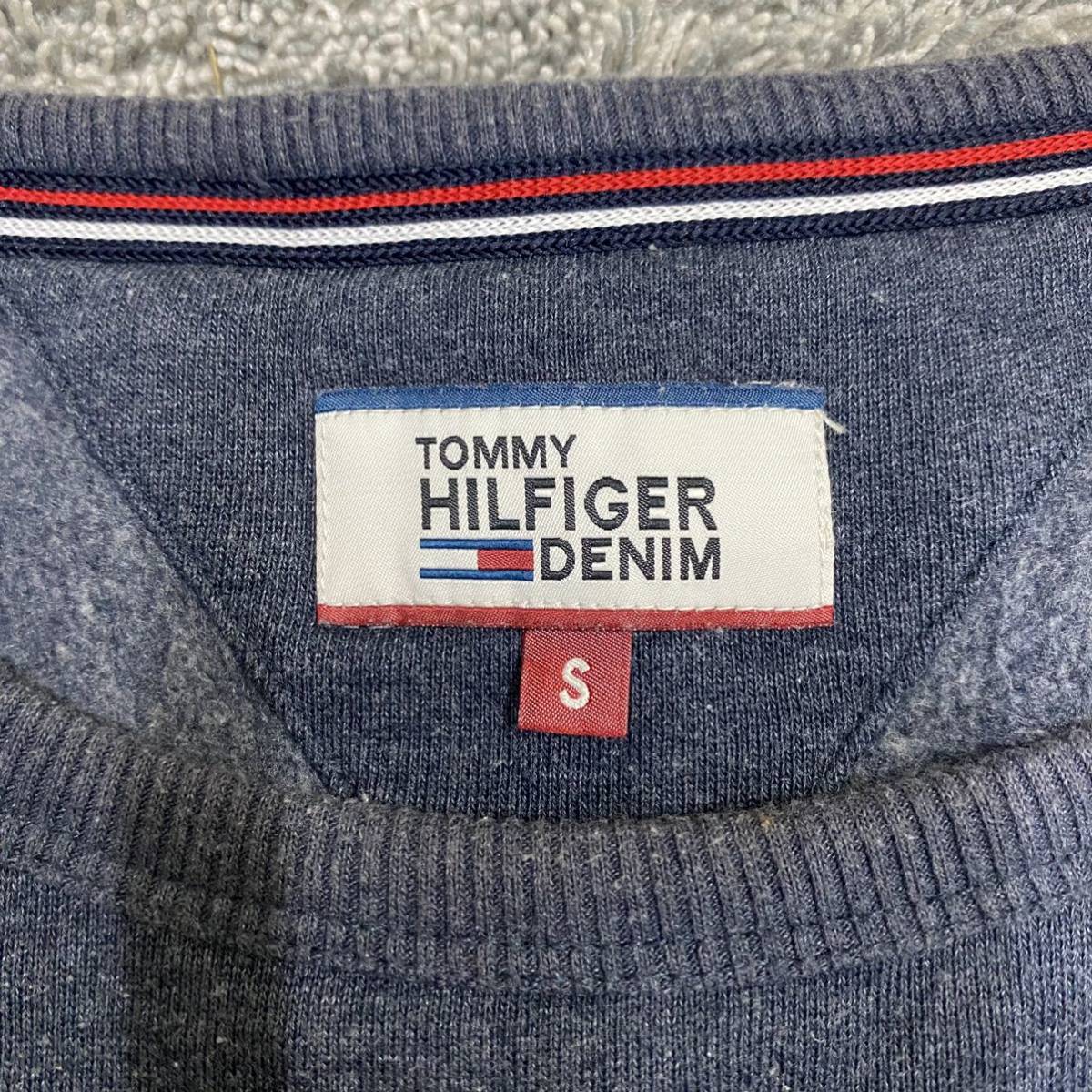 TOMMY HILFIGER トミーヒルフィガー スウェット トレーナー サイズS ネイビー 紺色 メンズ トップス 最落なし （Y16）_画像6