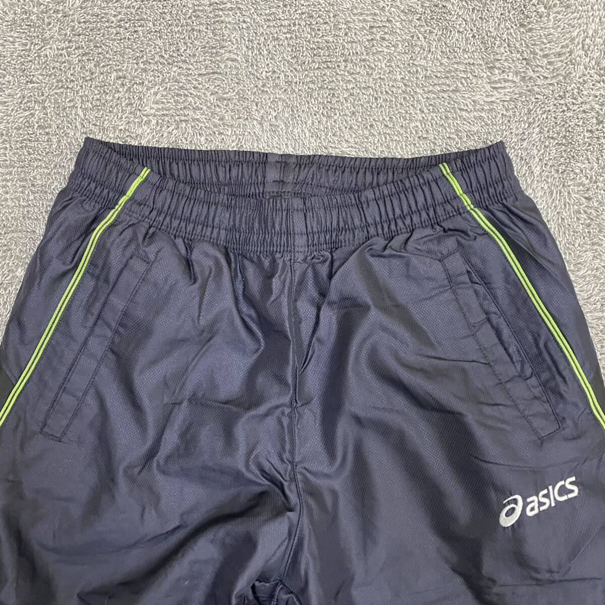 asics アシックス ナイロンパンツ シャカパン シャカシャカ サイズL ネイビー 紺色 メンズ ボトムス 最落なし （F17）_画像3