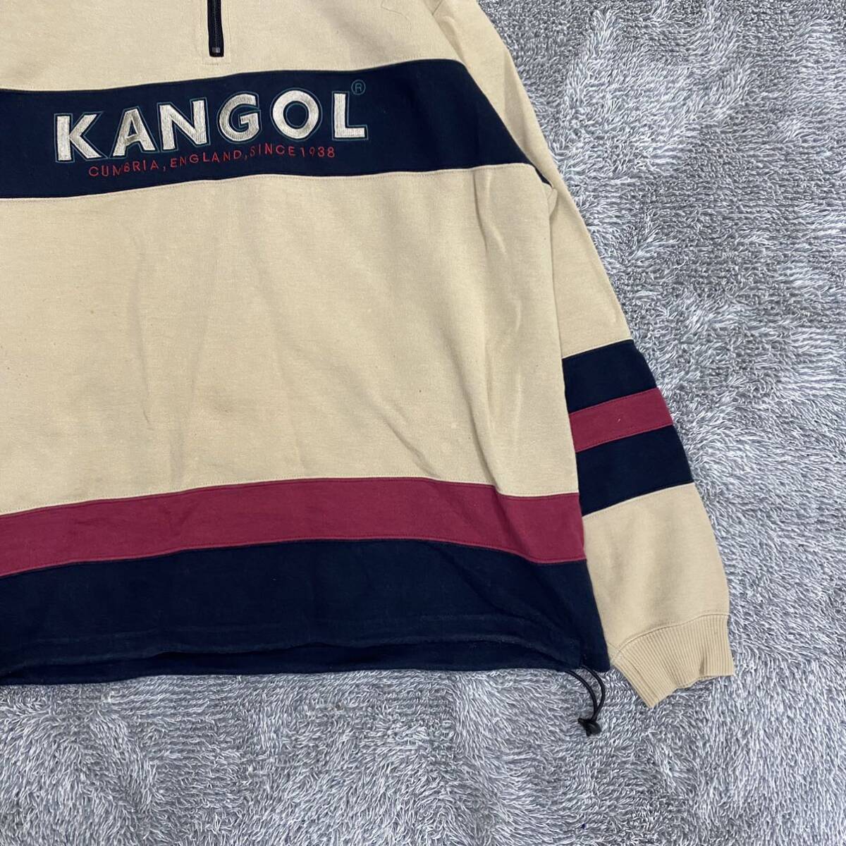 KANGOL カンゴール スウェット トレーナー ハーフジップ サイズLL ブラウン 茶色 メンズ トップス 最落なし （F17）_画像5