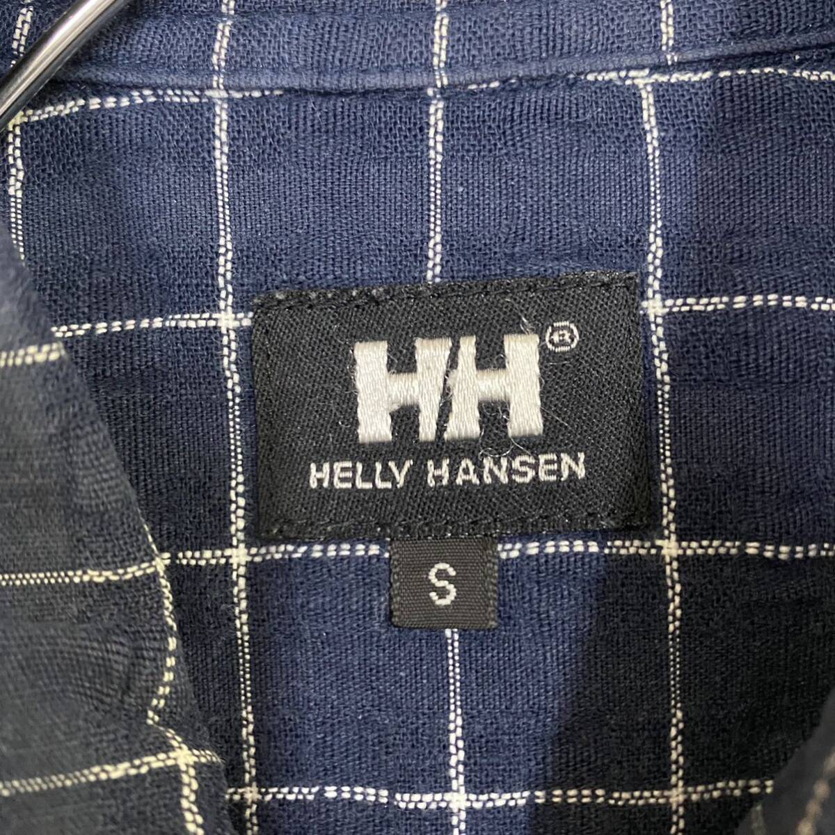 HELLY HANSEN Helly Hansen long sleeve shirt check shirt size S navy navy blue color men's tops there is no highest bid (I17)