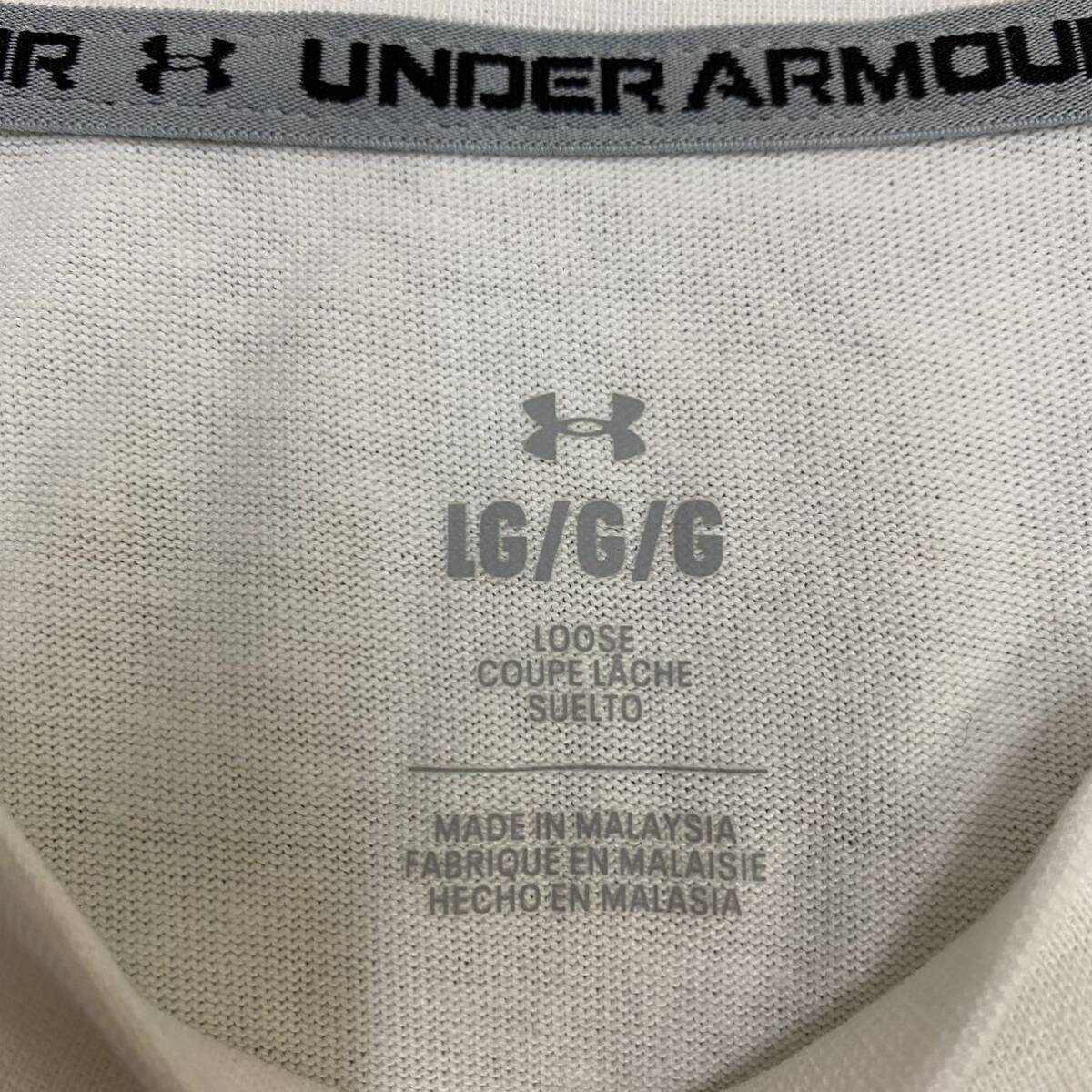 UNDER ARMOUR アンダーアーマー 長袖Tシャツ 長袖カットソー ロンT サイズL ホワイト 白 メンズ トップス 最落なし （K17）_画像6