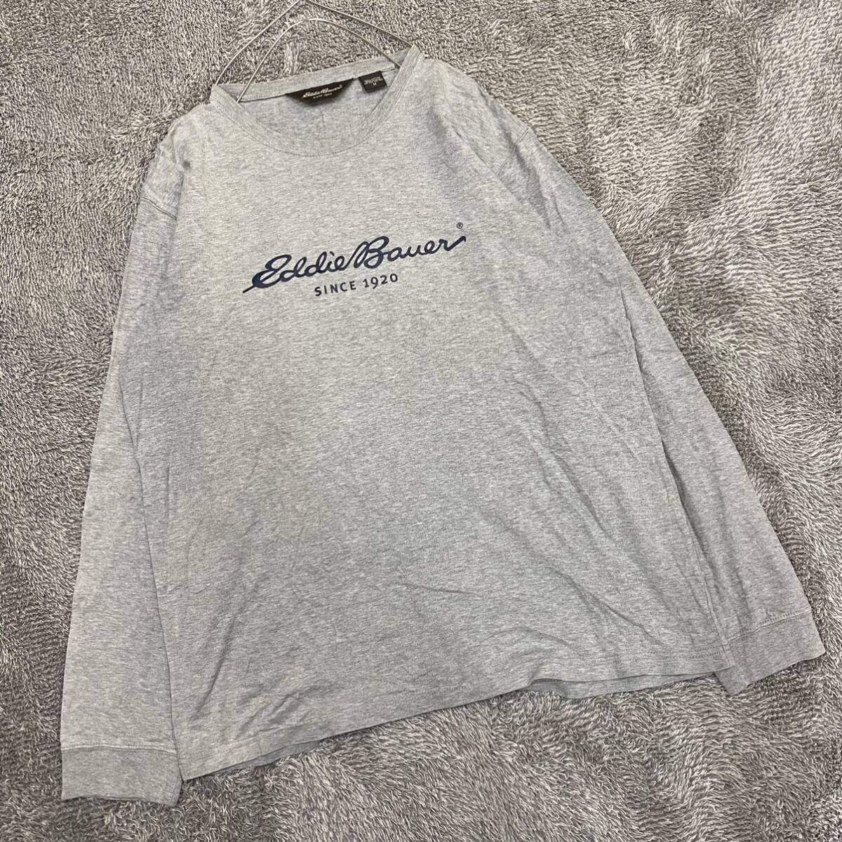 Eddie Bauer 長袖Tシャツ 長袖カットソー ロンT サイズM グレー 灰色 メンズ トップス 最落なし （K17）_画像1