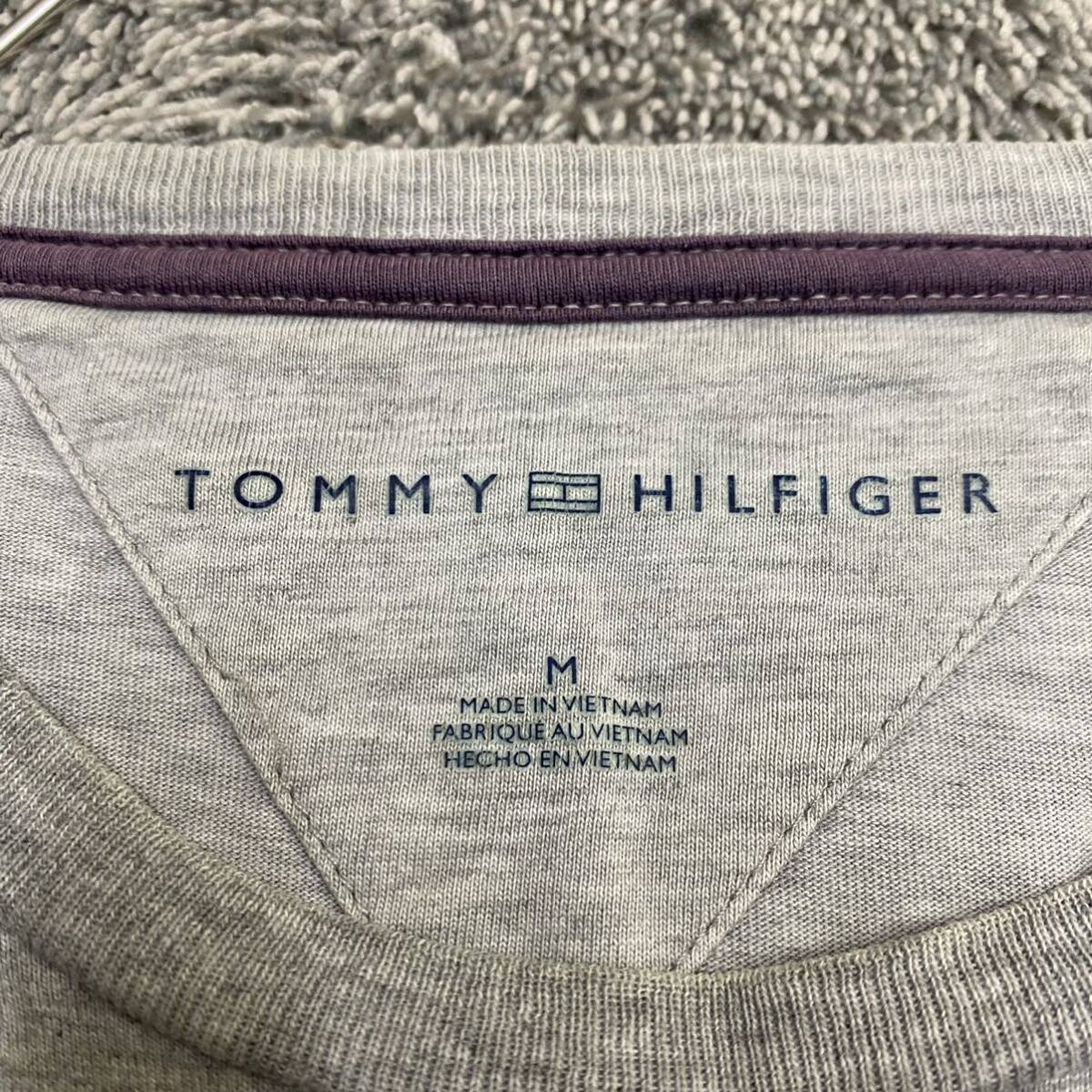 TOMMY HILFIGER トミーヒルフィガー 長袖Tシャツ 長袖カットソー ロンT サイズM グレー 灰色 メンズ トップス 最落なし （K17）_画像6