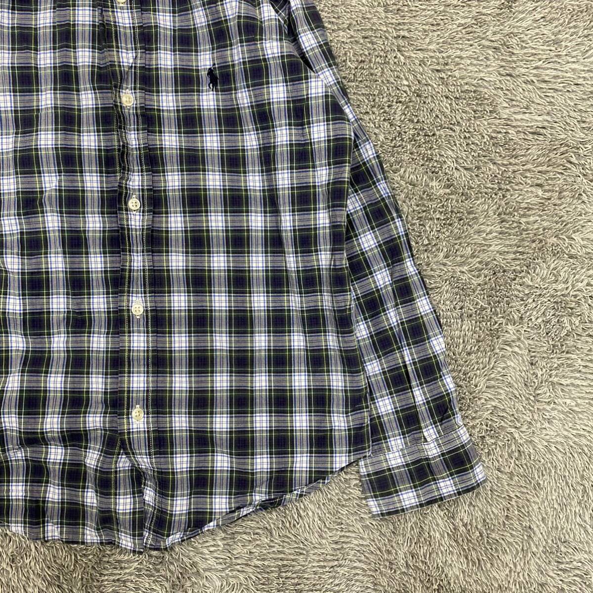 Ralph Lauren ラルフローレン 長袖シャツ チェックシャツ サイズ130 ブルー 青 キッズ 子供服 トップス 最落なし （M17）_画像5