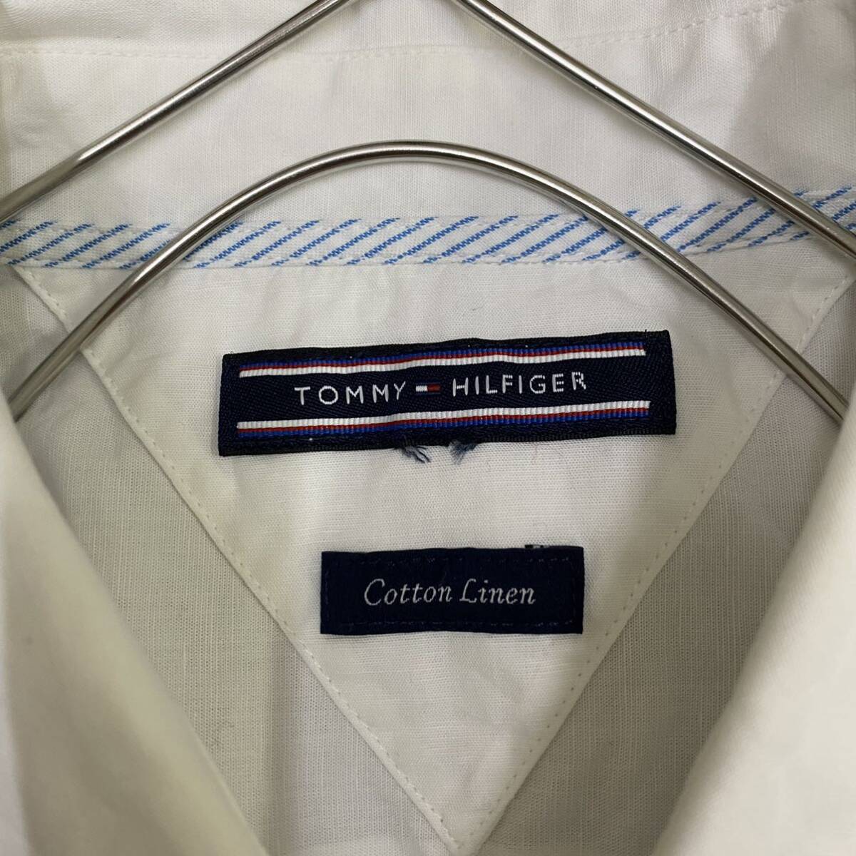 TOMMYHILFIGER トミーヒルフィガー 長袖シャツ ボタンダウンシャツ 七部丈 ホワイト 白 メンズ トップス 最落なし （R17）の画像5