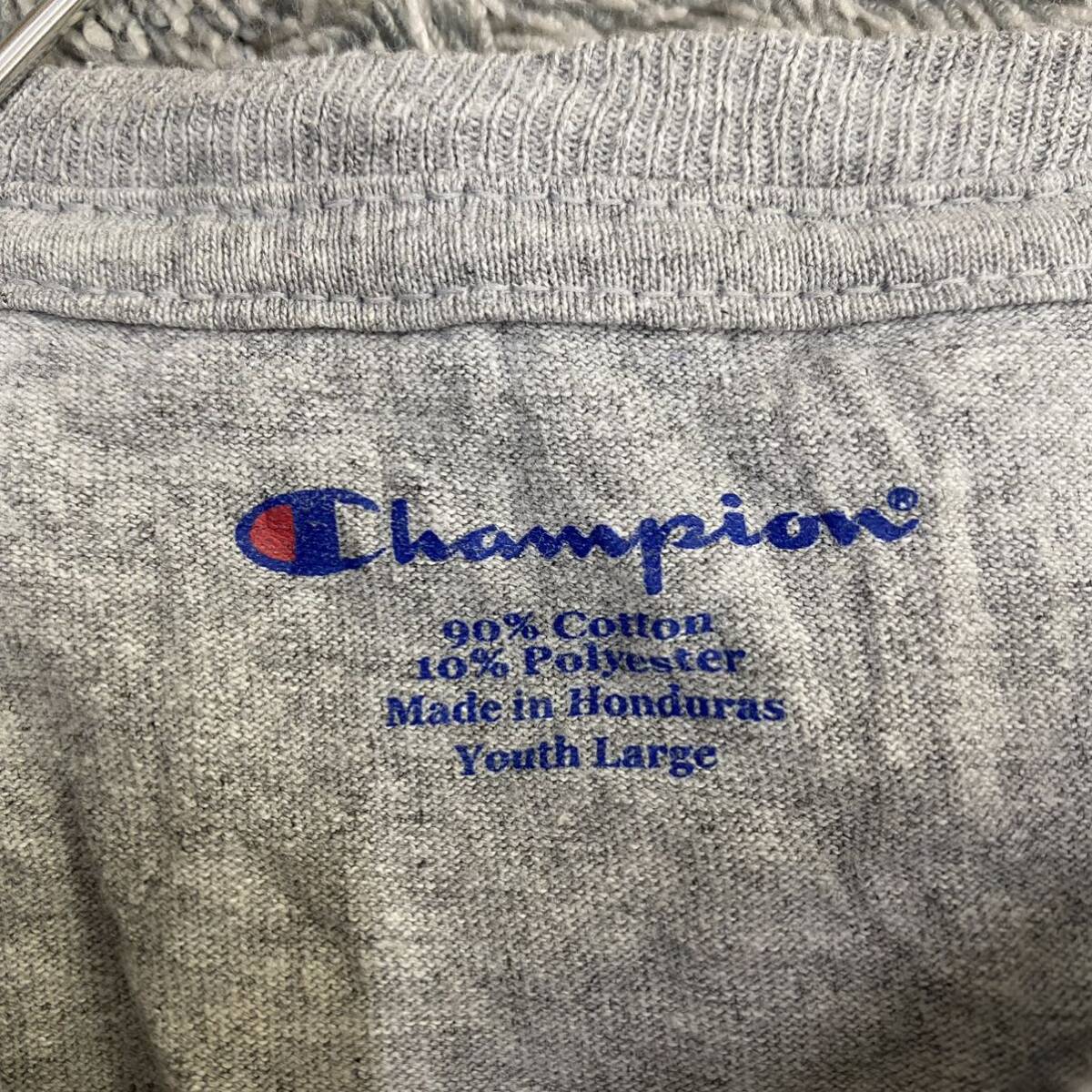 Champion チャンピオン 長袖Tシャツ 長袖カットソー ロンT サイズL グレー 灰色 キッズ 子供服 トップス 最落なし （T17）の画像6