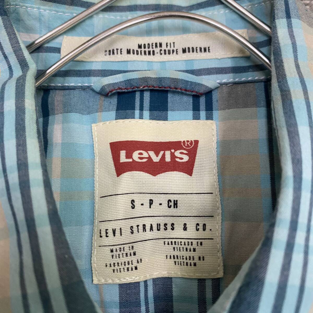 Levi's リーバイス 長袖シャツ ウエスタンシャツ サイズS ブルー 青 メンズ トップス 最落なし （F18）_画像6