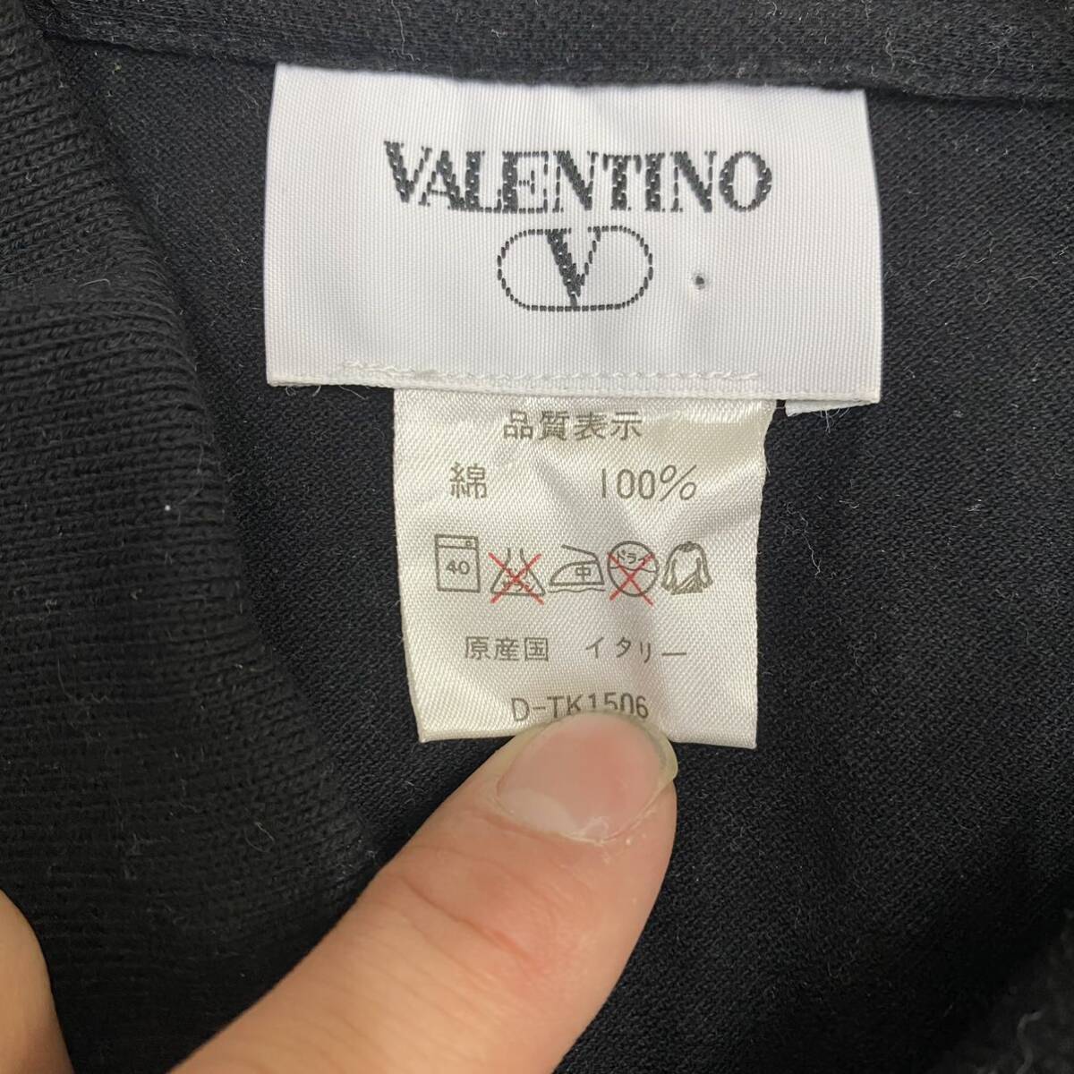 VALENTINO バレンティノ 長袖シャツ 長袖ポロシャツ サイズM ブラック 黒 メンズ トップス 最落なし （H18）_画像8