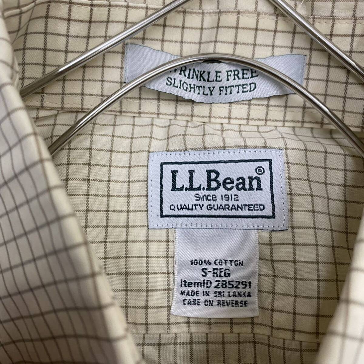 L.L.Bean エルエルビーン 長袖シャツ チェックシャツ サイズS イエロー 黄色 メンズ トップス 最落なし （I18）の画像6