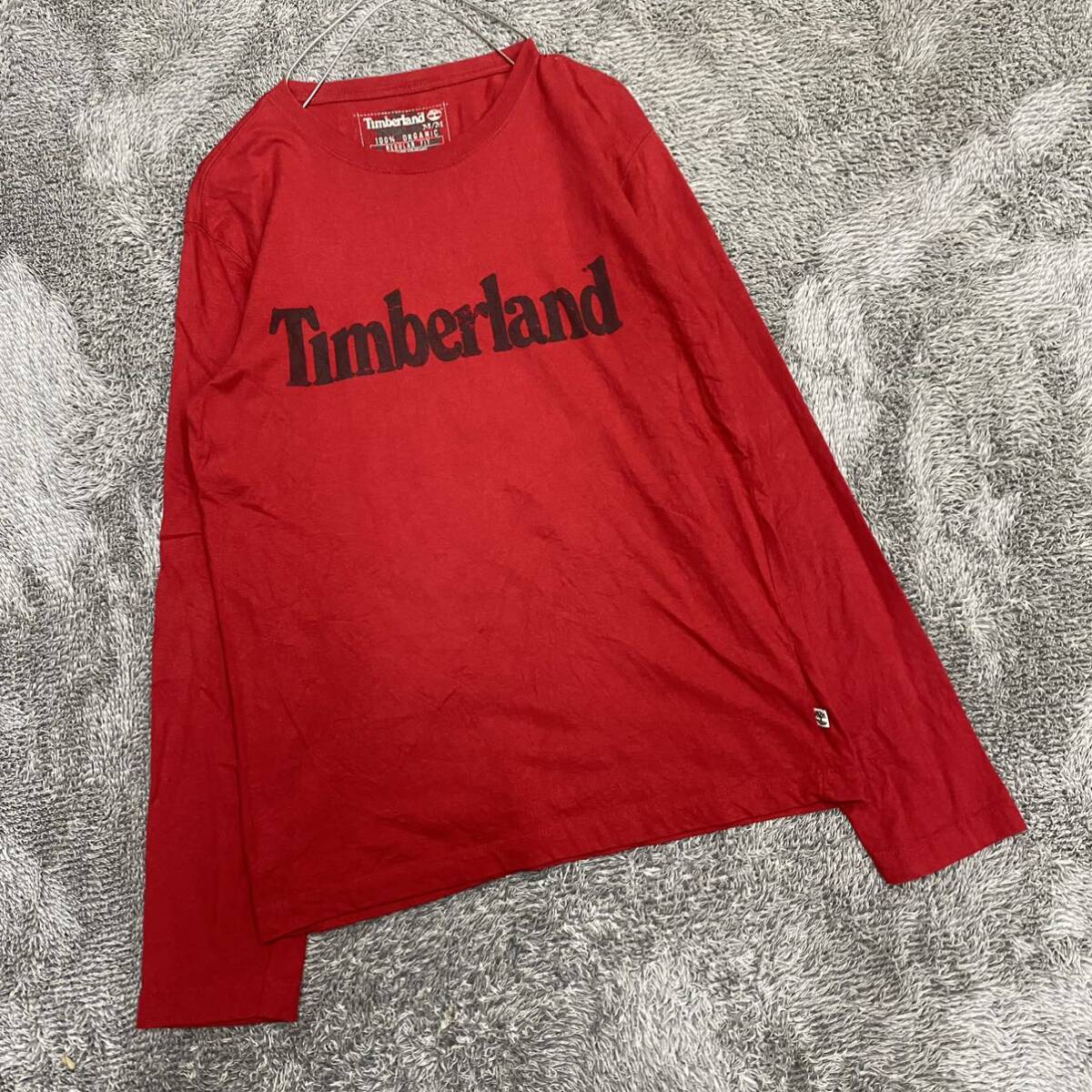 Timberland ティンバーランド 長袖Tシャツ 長袖カットソー ロンT サイズM レッド 赤 メンズ トップス 最落なし （I18）_画像1