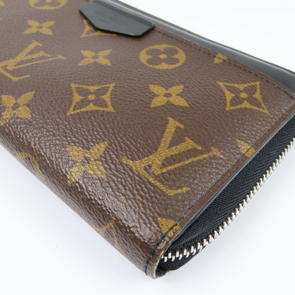 69878★1円スタート★LOUIS VUITTON ルイヴィトン 極美品 ジッピードラゴンヌ L字ファスナー モノグラムマカサー 長財布 PVC ブラウン_画像3