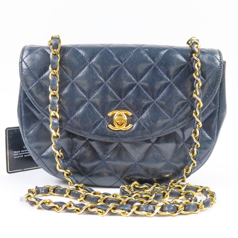 69824★1円スタート★CHANEL シャネル 美品 マトラッセ チェーンショルダーバッグ ターンロック ココマーク ヴィンテージ ラムスキン_画像1