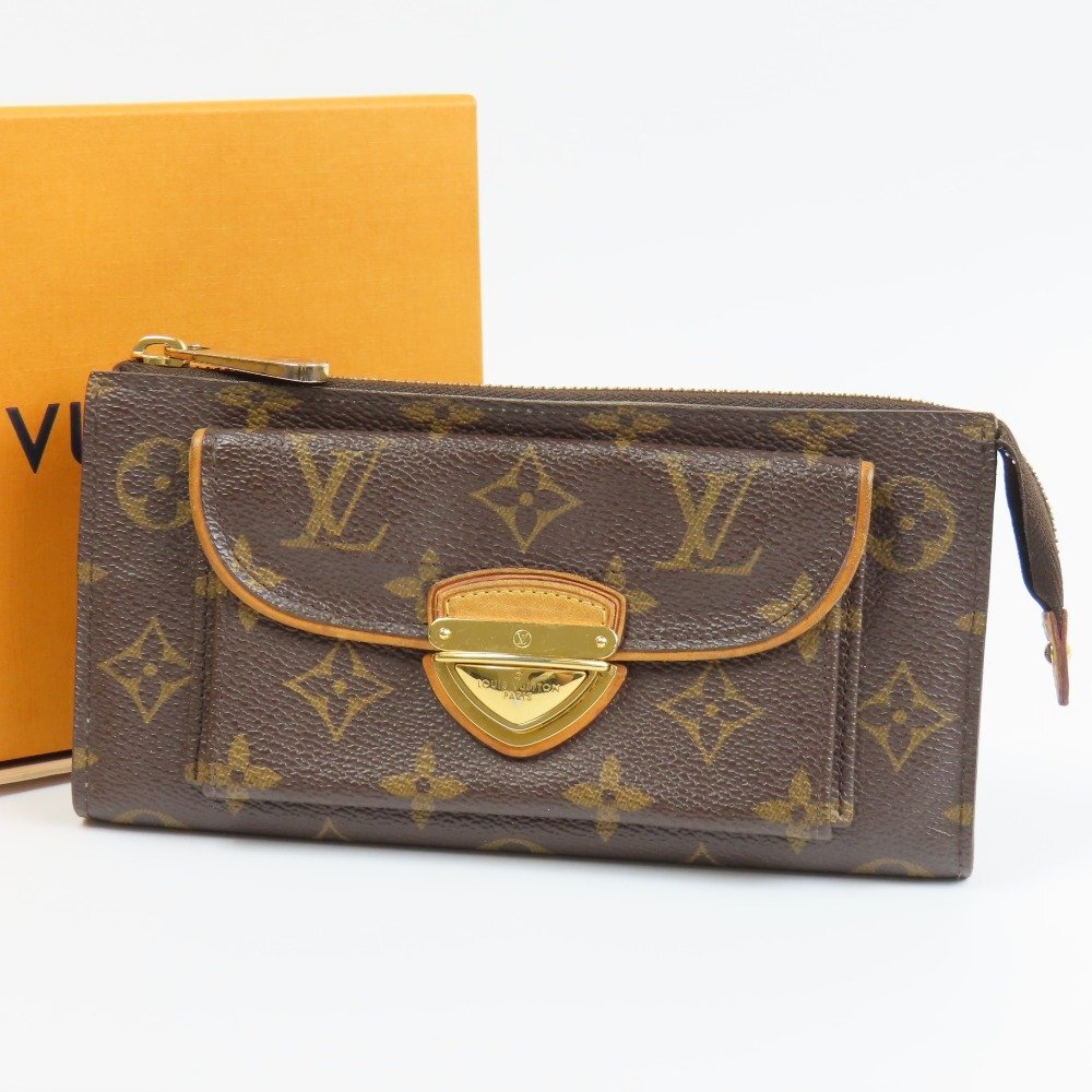 78356LOUIS VUITTON ルイヴィトン 外極美品 アストリッド モノグラム M61781 長財布 PVC ブラウン_画像1