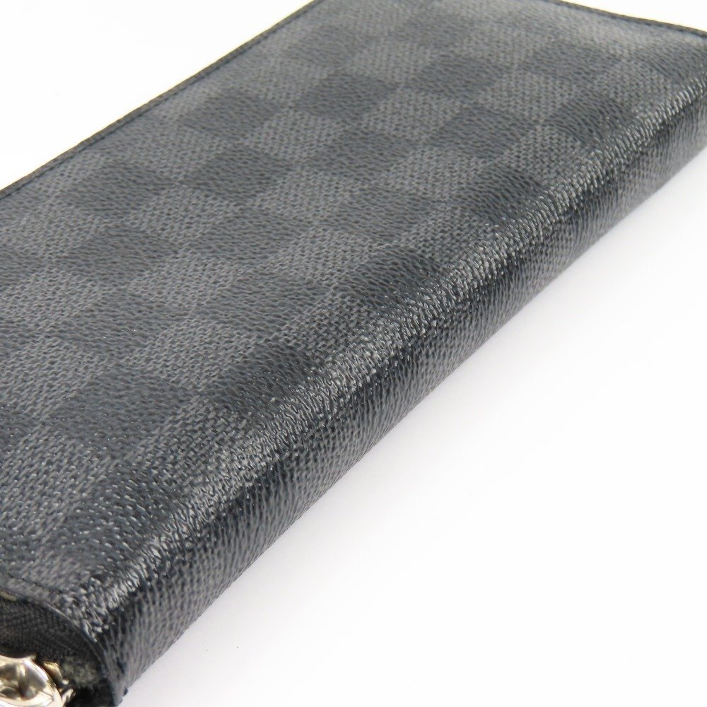 40347★1円スタート★LOUIS VUITTON ルイヴィトン 美品 ヴェルティカル ダミエグラフィット ラウンドファスナー長財布 PVC ブラック_画像6