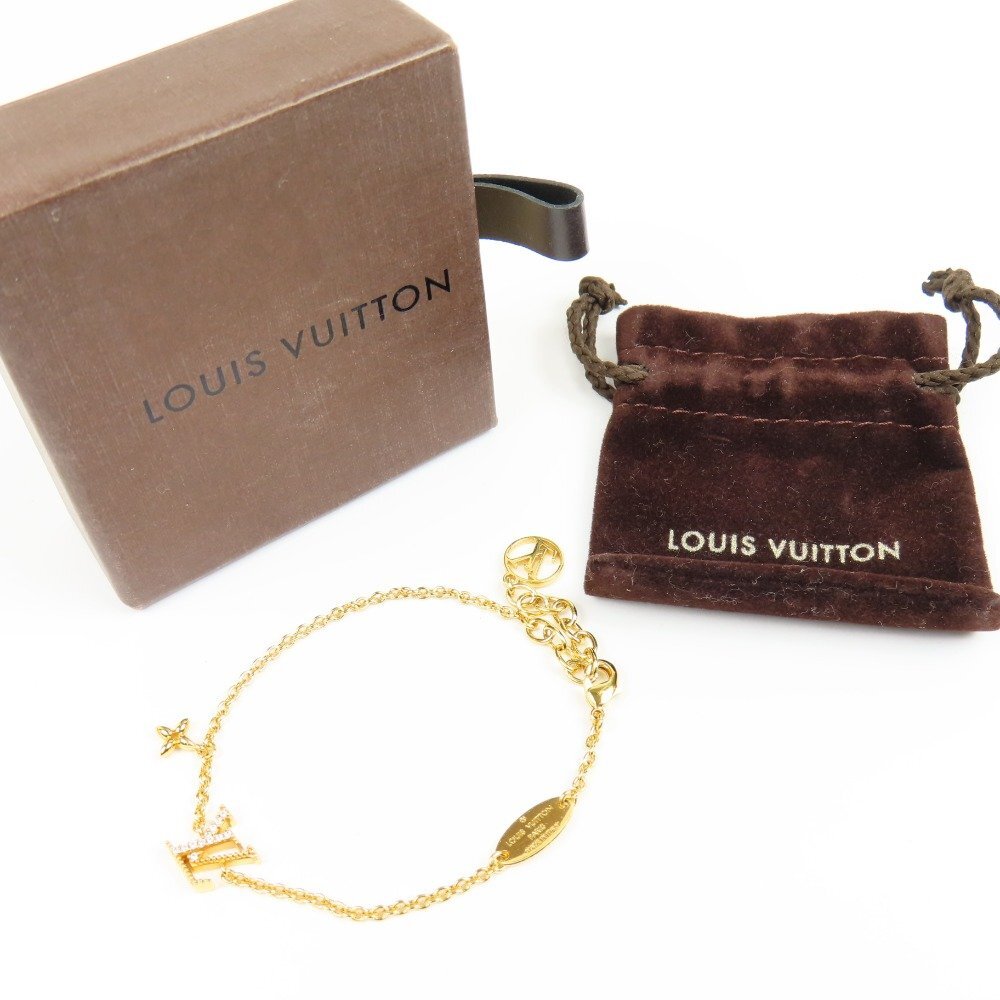 40204★1円スタート★LOUIS VUITTON ルイヴィトン 新品同様美品 現行 LV アイコニック 22年製 アクセサリー M00587 ブレスレット ストラスの画像9